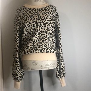 Mad for Love Leopard Crew Pullover Sweater NWOT